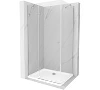 Mexen Roma cabina de ducha abatible 110 x 80 cm, transparente, cromo + plato de ducha Flat - 854-110-080-01-00-4010 4732 5905315000477