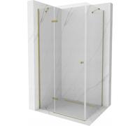 Mexen Roma cabina de ducha abatible 70 x 80 cm, transparente, dorada - 854-070-080-50-00 3681 5907709131101