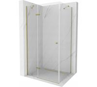 Mexen Roma cabina de ducha abatible 90 x 70 cm, transparente, dorada - 854-090-070-50-00 3688 5907709131170