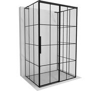 Mexen Rox-3S L cabina de ducha de 3 lados deslizante derecha 115 x 100 cm, rejilla negra, negra - 8C2L-115-100-70-77-3S-P 89385 5905315772084