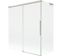 Mexen Rox L paraván de ducha corredero de 2 puertas 140 + 70 x 150 cm, transparente, níquel cepillado - 8C9L-140-070-97-00 84941 5905315713773