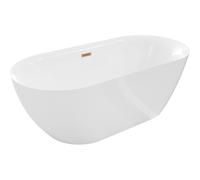 Mexen Roxy bañera exenta 170 x 80 cm, blanca, rebosadero de cobre cepillado - 51201708000-65 46526 5905315384867