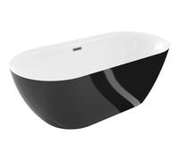 Mexen Roxy bañera exenta 170 x 80 cm, blanco/negro, rebosadero gun metal - 51201708075-95 46539 5905315384997