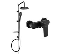 Mexen Royo Carl conjunto de ducha externa con ducha de lluvia y grifo de ducha, negro - 72240240-70 6078 5907709181625
