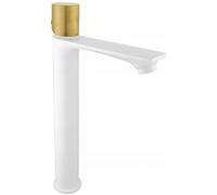 Mexen Royo One grifo de lavabo alto, blanco/dorado - 72211-25 4606 5907709109896