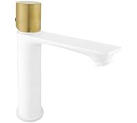 Mexen Royo One grifo de lavabo, blanco/dorado - 72201-25 4595 5907709109889