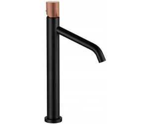 Mexen Rumba One grifo de lavabo alto, negro/oro rosado- 73511-76 4536 5907709109995