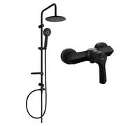 Mexen Sabre Carl conjunto de ducha empotrado con ducha de lluvia y grifo de ducha, negro - 72140240-70 6070 5907709181540