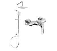 Mexen Sabre Conjunto de ducha empotrable Tord con cabezal de lluvia y grifo de ducha, cromado - 72140200-00 6064 5907709181489
