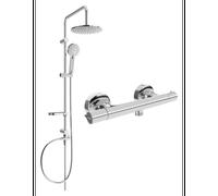 Mexen Slim Carl conjunto de ducha exterior con ducha de lluvia y grifo de ducha termostático, cromo - 77105240-00 5962 5907709180468