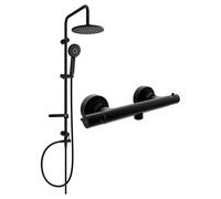 Mexen Slim Carl conjunto de ducha exterior con rociador y grifo termostático, negro - 77105240-70 5966 5907709180505