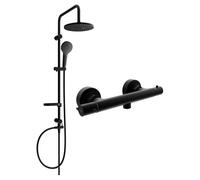 Mexen Slim Erik conjunto de ducha exterior con rociador y grifo de ducha termostático, negro - 77105205-70 5965 5907709180499