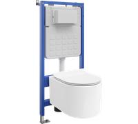Mexen Sofia conjunto empotrado de WC estructura Tex Slim con inodoro Tornado y asiento de cierre suave, blanco - 610030544000T 101547 5907931047126