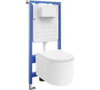 Mexen Sofia kit empotrado WC cuadro Tex Slim con taza WC Tornado y asiento de cierre suave, blanco - 610030540200T 101556 5907931047201