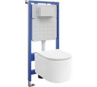 Mexen Sofia kit empotrado WC marco Tex Slim con taza de inodoro Tornado y asiento de cierre suave, blanco - 610030540300T 101564 5907931047287