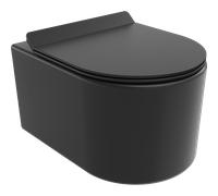 Mexen Sofia taza de baño Rimless con asiento de cierre suave slim, duroplast, negro mate - 30540185 4335 5907709129009