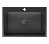 Mexen Solix fregadero de acero de 1 seno 650 x 450 mm, negro HC - 6403651000-70HC 78925 5905315981653
