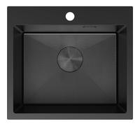 Mexen Solix fregadero de acero inoxidable de 1 cuba 500 x 450 mm, negro HC - 6402501000-70HC 78917 5905315981578
