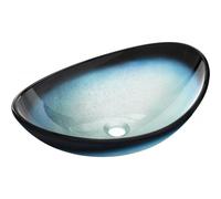 Mexen Sonia lavabo de vidrio sobre encimera 54 x 37 cm, azul - 24145447 16251 5907709159273