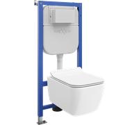 Mexen Stella conjunto empotrado WC bastidor Tex E con taza WC y asiento de cierre suave, blanco - 610930680800 101585 5907931049076
