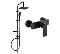 Mexen Sven juego de ducha expuesto con ducha de lluvia y grifo de ducha Cetus, negro - 744340262-70 6103 5907709181861