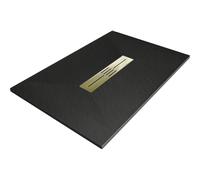Mexen Toro plato de ducha rectangular SMC 140 x 80 cm, negro, cubierta dorada - 43708014-G 25396 5905315227881