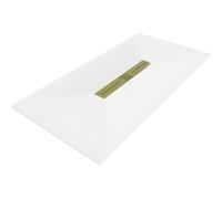Mexen Toro plato de ducha rectangular SMC 160 x 70 cm, blanco, cubierta dorada - 43107016-G 25328 5905315227201