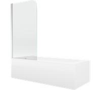 Mexen Vega bañera rectangular 150 x 70 cm con carcasa y mampara de 1 hoja 70 cm, transparente, cromo - 550115070X9007010100 13077 5907709162433
