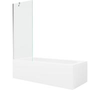 Mexen Vega bañera rectangular 150 x 70 cm con revestimiento y mampara de 1 hoja 70 cm, transparente, cromo 22287 5905315204776