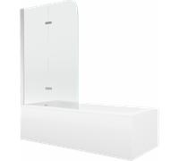 Mexen Vega bañera rectangular 150 x 70 cm con revestimiento y mampara de 2 hojas de 80 cm, transparente, cromo 13081 5907709162464