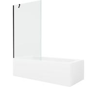 Mexen Vega bañera rectangular 170 x 70 cm con panel y mampara de 1 hoja 100 cm, transparente, negro - 550117070X9510000070 22364 5905315205520