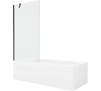 Mexen Vega bañera rectangular 170 x 70 cm con panel y mampara de 1 hoja de 90 cm, transparente, negro - 550117070X9509000070 22363 5905315205513
