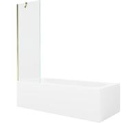 Mexen Vega bañera rectangular 170 x 70 cm con revestimiento y pantalla de 1 hoja 60 cm, transparente, dorado 22352 5905315205421