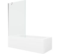 Mexen Vega bañera rectangular de 170 x 70 cm con cubierta y mampara de 1 hoja de 100 cm, transparente, cromo 22350 5905315205407