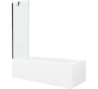 Mexen Vega bañera rectangular de 170 x 70 cm con panel y mampara de 1 hoja de 60 cm, transparente, negra - 550117070X9506000070 22360 5905315205483