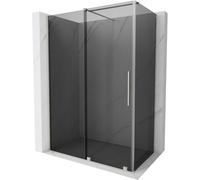 Mexen Velar cabina de ducha corredera 140 x 80 cm, grafito, níquel cepillado - 871-140-080-41-97 49318 5905315297693