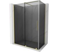 Mexen Velar cabina de ducha corredera 140 x 80 cm, grafito, oro cepillado - 871-140-080-41-55 47806 5905315294333