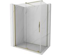 Mexen Velar cabina de ducha corredera 140 x 80 cm, transparente, dorada - 871-140-080-01-50 24215 5905315217042