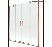 Mexen Velar Duo biombo de bañera 2 hojas correderas 140 x 150 cm, transparente, oro rosa - 896-140-000-02-60 24709 5905315222046