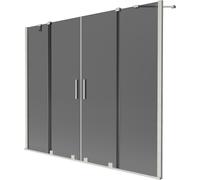 Mexen Velar Duo biombo de bañera de 2 hojas correderas 180 x 150 cm, grafito, níquel cepillado - 896-180-000-42-97 42034 5905315278623