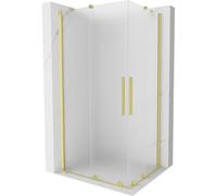 Mexen Velar Duo cabina de ducha corredera 100 x 90 cm, escarchado, oro cepillado - 871-100-090-32-55 50174 5905315298133