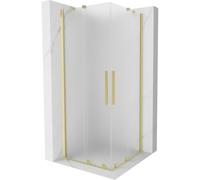 Mexen Velar Duo cabina de ducha corredera 90 x 90 cm, escarcha, oro cepillado - 871-090-090-32-55 50173 5905315298126