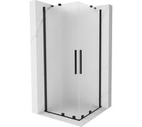 Mexen Velar Duo cabina de ducha deslizante 80 x 80 cm, escarcha, negro - 871-080-080-32-70 50212 5905315298300