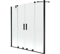 Mexen Velar Duo mampara de bañera de 2 paneles deslizantes 140 x 150 cm, transparente, negro - 896-140-000-02-70 24727 5905315222220