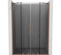 Mexen Velar Duo puerta de ducha corredera 160 cm, grafito, cobre cepillado - 871-160-000-42-65 50630 5905315315144