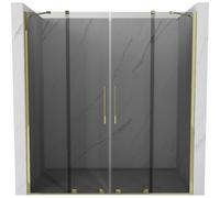 Mexen Velar Duo puertas de ducha deslizantes 180 cm, grafito, dorado - 871-180-000-42-50 50601 5905315314987