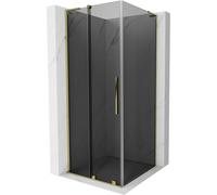 Mexen Velar L cabina de ducha deslizante 90 x 90 cm, grafito, dorado - 871-090-090-43-50 44970 5905315310057
