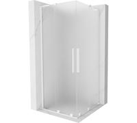 Mexen Velar L Duo cabina de ducha corredera 100 x 100 cm, escarcha, blanca - 871-100-100-02-33-20 46896 5905315313164