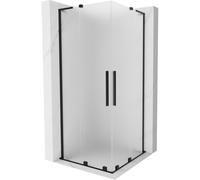 Mexen Velar L Duo cabina de ducha corredera 80 x 80 cm, escarchada, negra - 871-080-080-02-33-70 46986 5905315313423