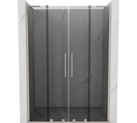 Mexen Velar L Duo puerta de ducha corrediza 160 cm, grafito, níquel cepillado - 871-160-003-42-97 52045 5905315343307